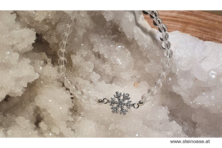 Armband Bergkristall + Schneeflocke